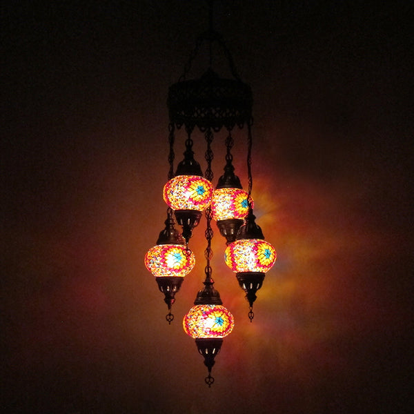 Woodymood Ceiling Mosaic Lamp 5 Ball-Flame