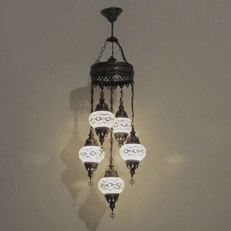 Woodymood Ceiling Mosaic Lamp 5 Ball-White