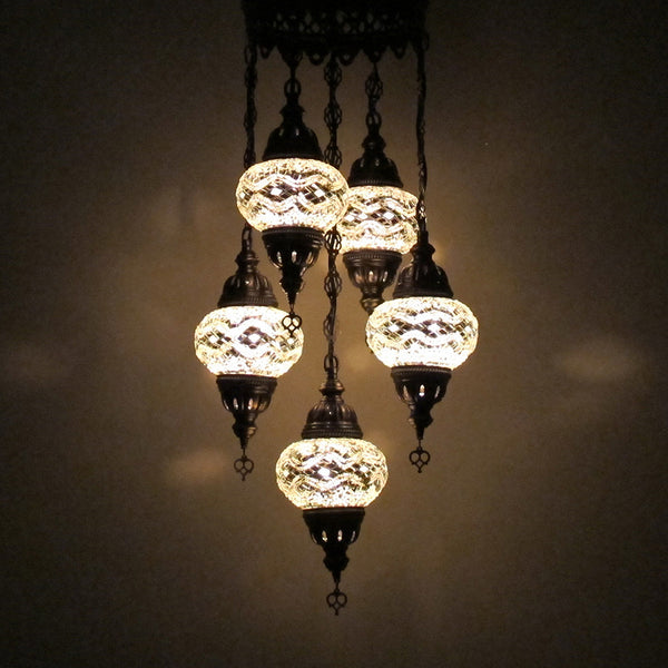 Woodymood Ceiling Mosaic Lamp 5 Ball-White