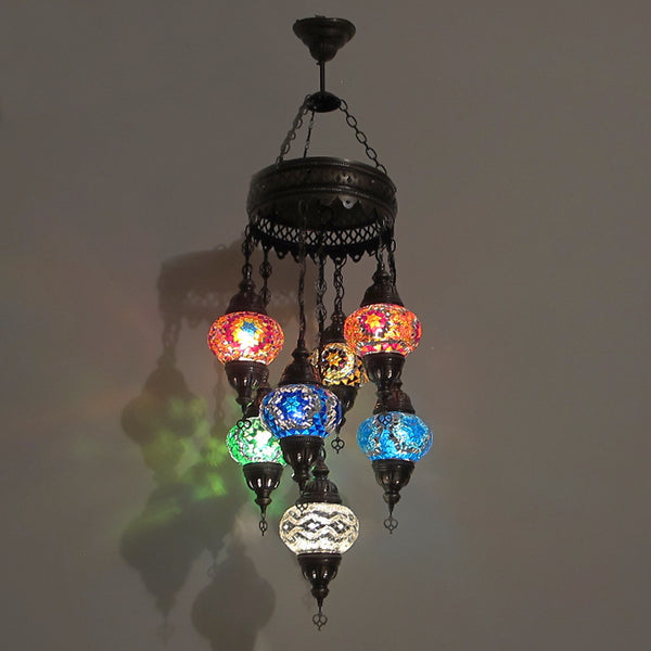 Woodymood Ceiling Mosaic Lamp 7 Ball-Multi Color