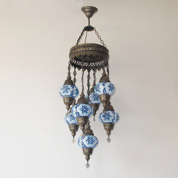 Woodymood Ceiling Mosaic Lamp 7 Ball-Star Turquoise