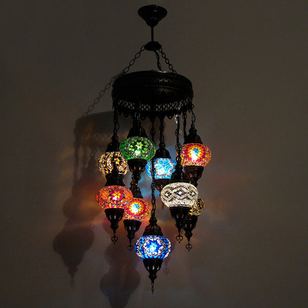 Woodymood Ceiling Mosaic Lamp 9 Ball-Multi Color
