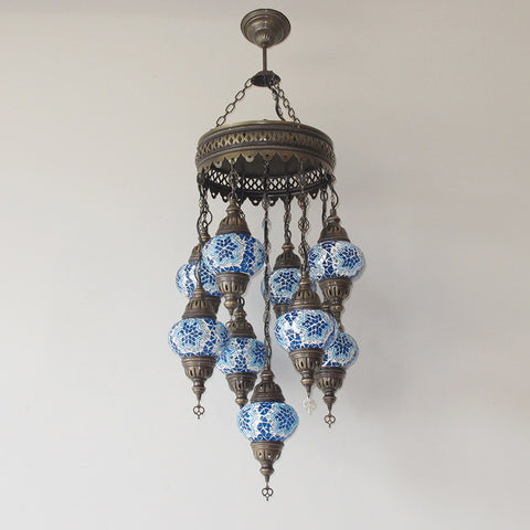 Woodymood Ceiling Mosaic Lamp 9 Ball-Star Turquoise