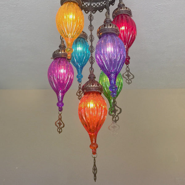 Woodymood Ceiling Mosaic Lamp 7 Ball , Oven Glass
