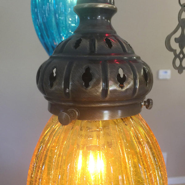 Woodymood Ceiling Mosaic Lamp 7 Ball , Oven Glass