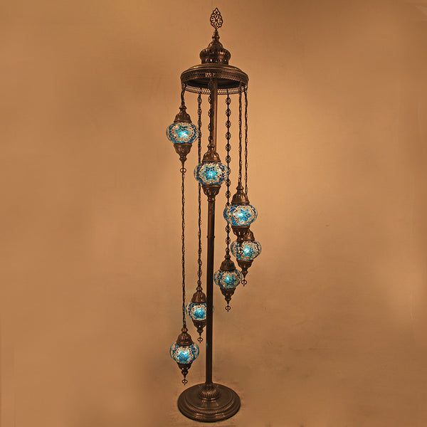 Woodymood Floor Mosaic Lamp 7 Ball-Star Turquoise