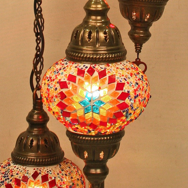 Woodymood Floor Mosaic Lamp 3 Ball-Flame