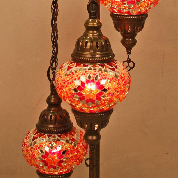 Woodymood Floor Mosaic Lamp 3 Ball-Star Red