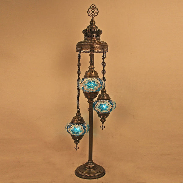 Woodymood Floor Mosaic Lamp 3 Ball-Star Turquoise