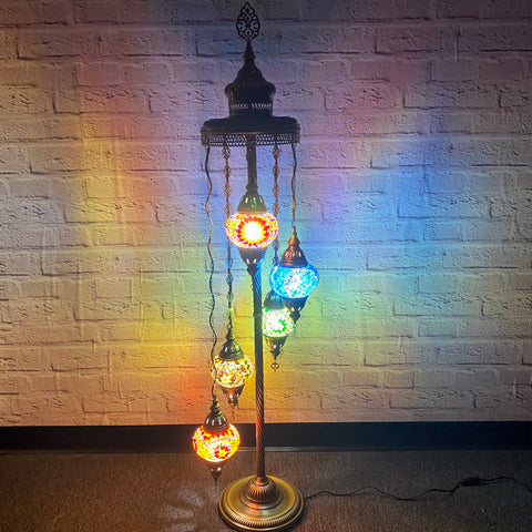 Woodymood Floor Mosaic Lamp 5 Ball-Multi Color