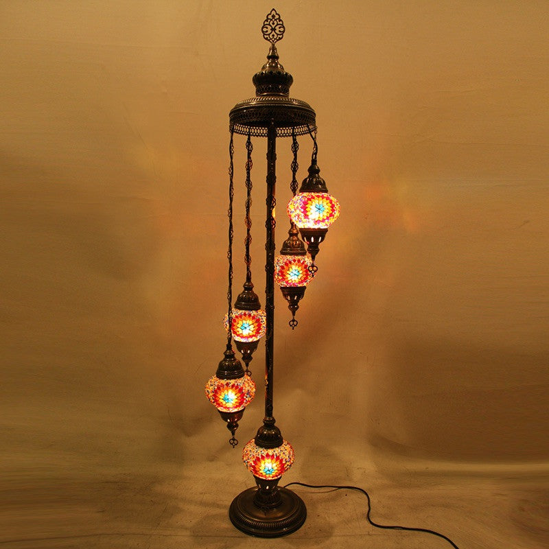 Woodymood Floor Mosaic Lamp 5 Ball-Flame