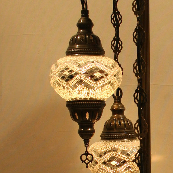 Woodymood Floor Mosaic Lamp 5 Ball-White