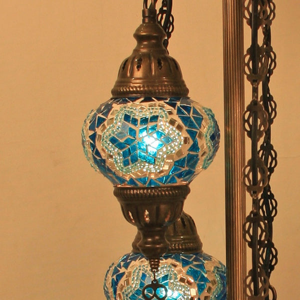 Woodymood Floor Mosaic Lamp 5 Ball-Star Turquoise