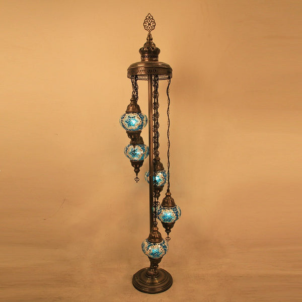 Woodymood Floor Mosaic Lamp 5 Ball-Star Turquoise