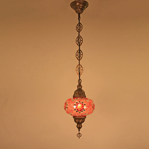 Woodymood Ceiling Mosaic Lamp 6.5" 1 Ball - Star Red