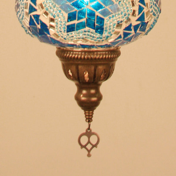 Woodymood Ceiling Mosaic Lamp 6.5" 1 Ball - Star Turquoise