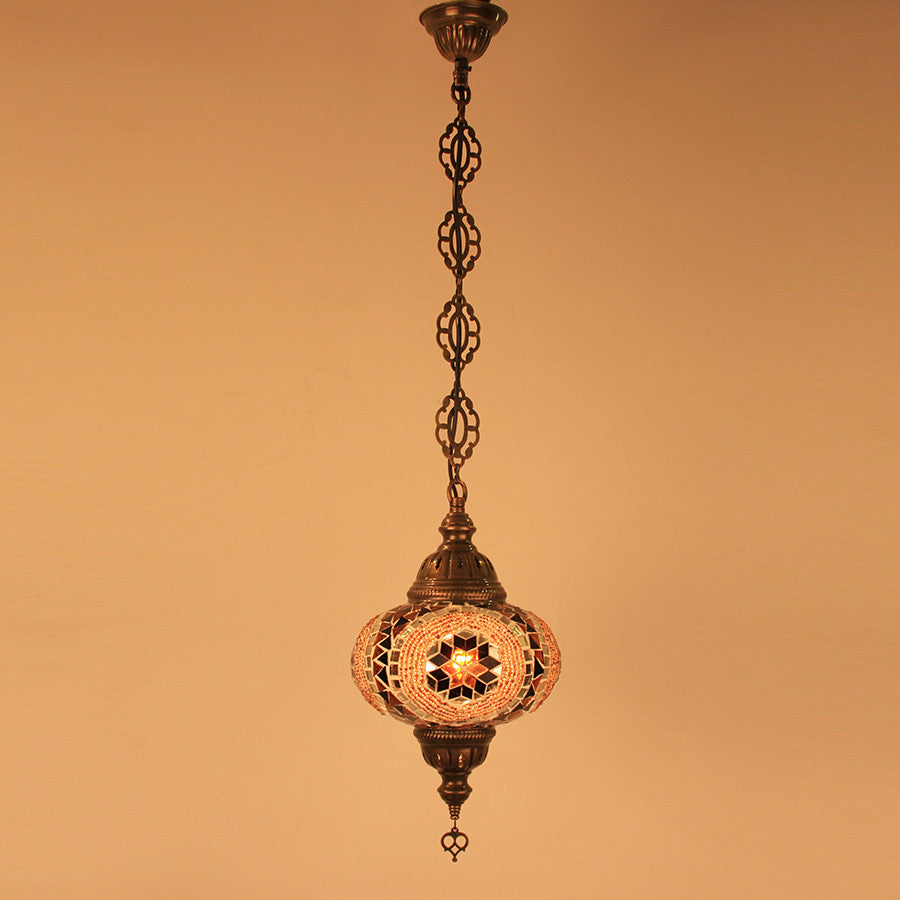 Woodymood Ceiling Mosaic Lamp 6.7'' 1 Ball - Flower Amber