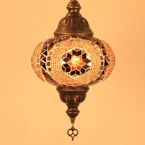 Woodymood Ceiling Mosaic Lamp 6.7'' 1 Ball - Flower Amber