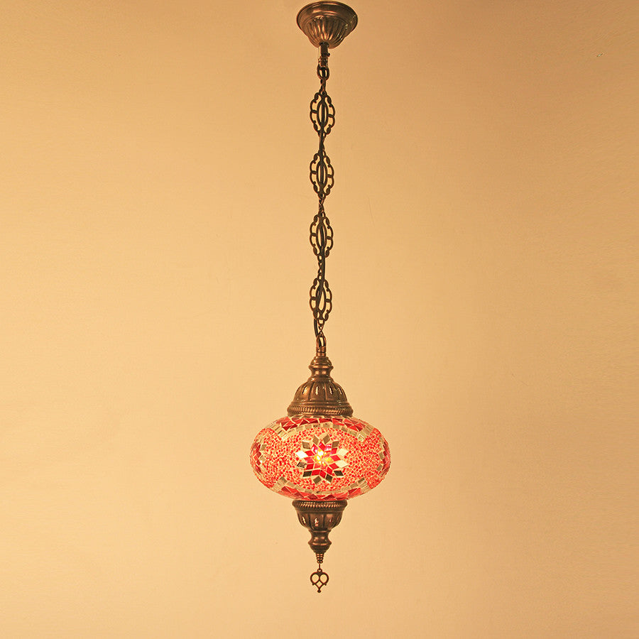 Woodymood Ceiling Mosaic Lamp 6.7'' 1 Ball - Star Red