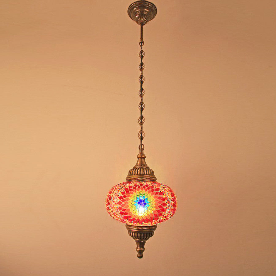 Woodymood Ceiling Mosaic Lamp 9" 1 Ball - Flame