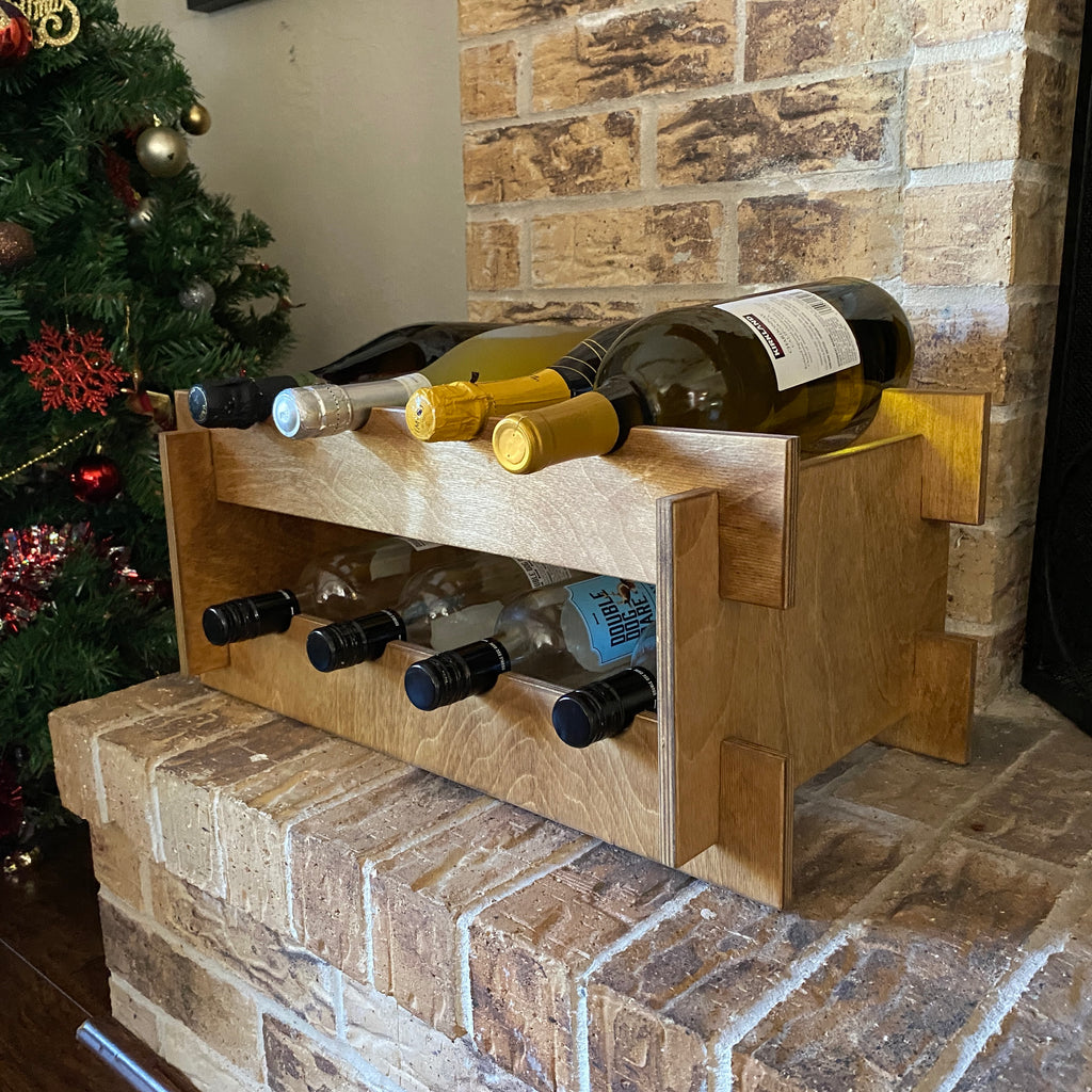 Woodymood French Style Wine Rack-Natural