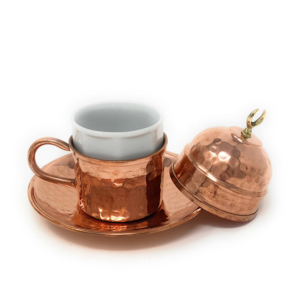 Hand Made Turkish Coffee Cup, Copper Espresso Set, Traditional Turkish coffee cup