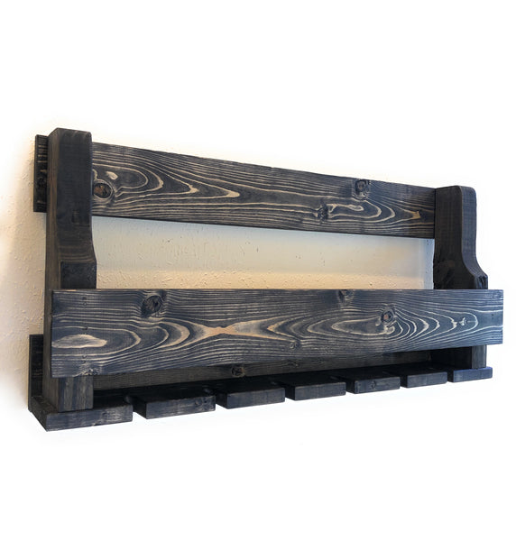 Woodymood Natural Wine Rack Gloss Holder-Ebony