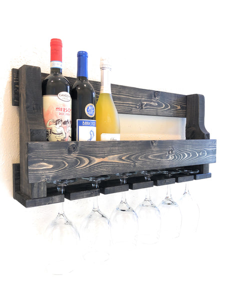 Woodymood Natural Wine Rack Gloss Holder-Ebony