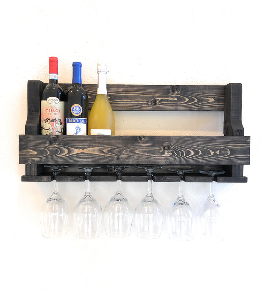 Woodymood Natural Wine Rack Gloss Holder-Ebony