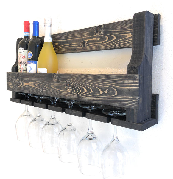 Woodymood Natural Wine Rack Gloss Holder-Ebony