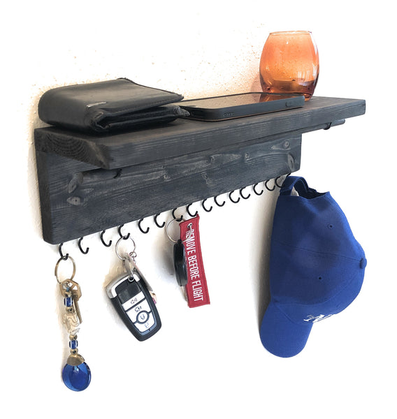 Jewelry Organizer Wall Hanging, Necklace Earring Organizer, Necklace Hanger, Jewelry Storage, Bracelet Holder-Ebony