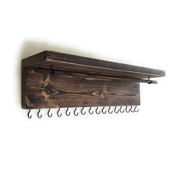 Jewelry Organizer Wall Hanging, Necklace Earring Organizer, Necklace Hanger, Jewelry Storage, Bracelet Holder-Aging Brown
