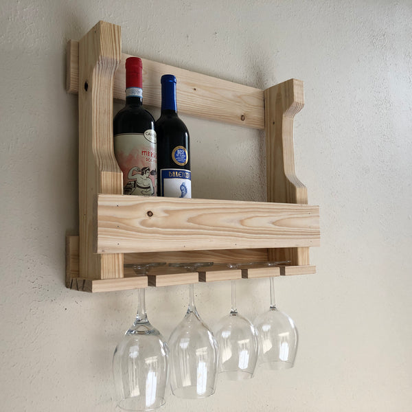 Woodymood Wall Mounting Wine Rack Glass Holder