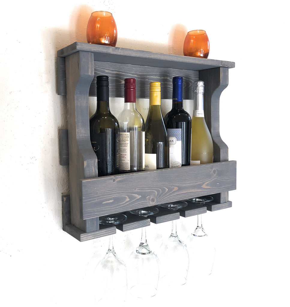 Woodymood Mini Hangover Wine Rack Glass Holder-Classic Gray