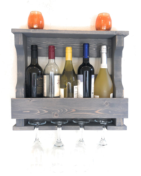 Woodymood Mini Hangover Wine Rack Glass Holder-Classic Gray