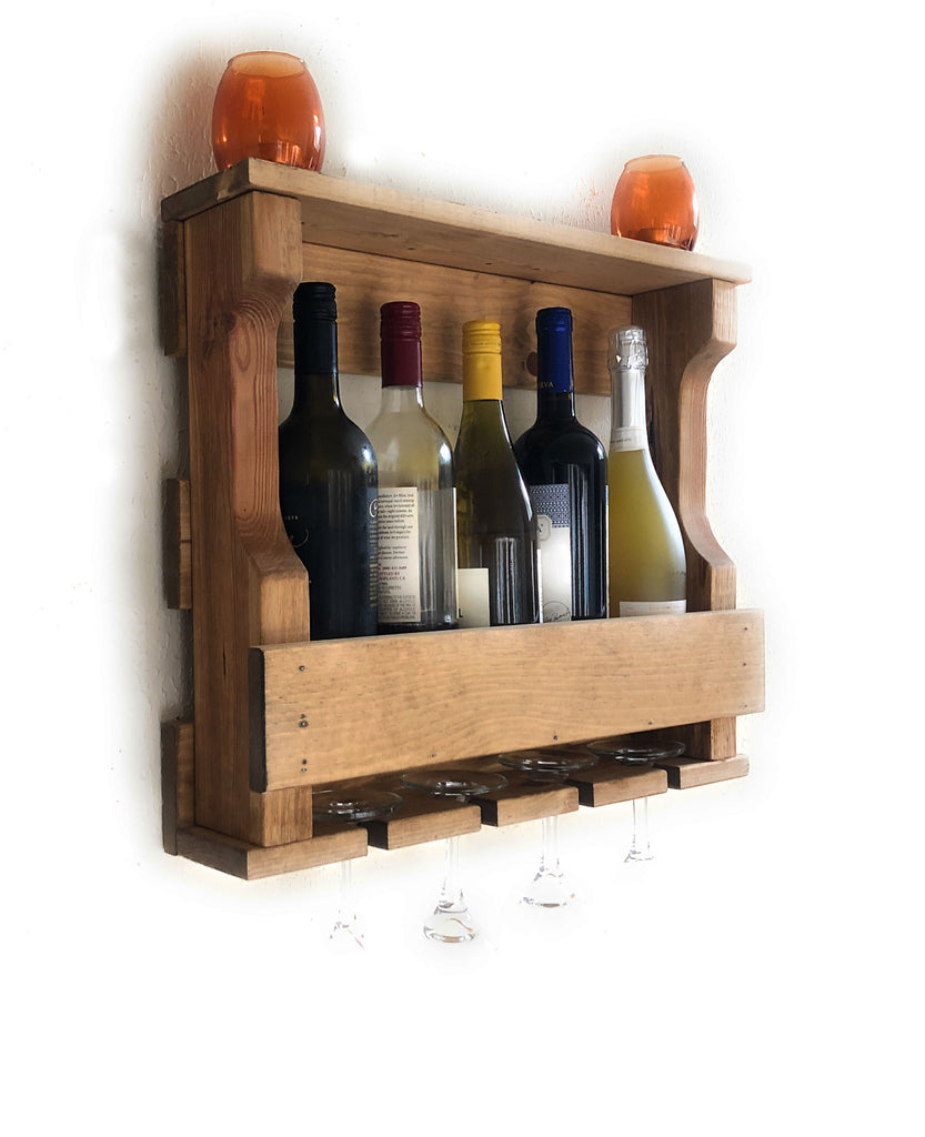 Woodymood Mini Hangover Wine Rack Glass Holder-Golden Oak