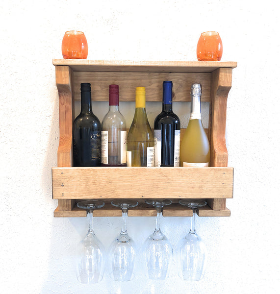 Woodymood Mini Hangover Wine Rack Glass Holder-Golden Oak