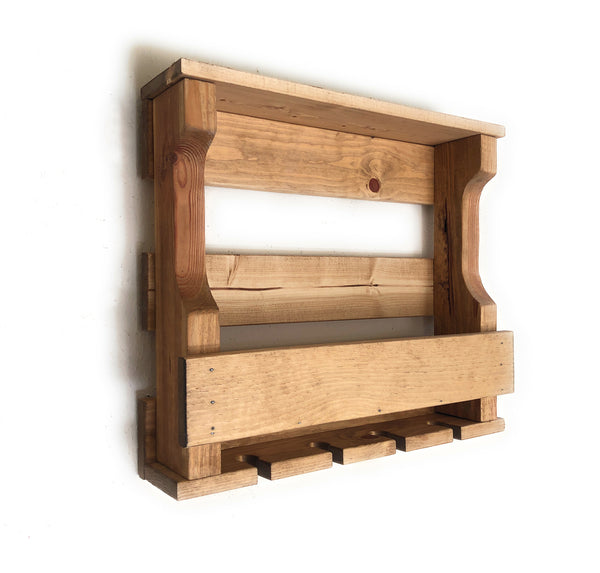Woodymood Mini Hangover Wine Rack Glass Holder-Golden Oak