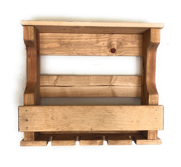 Woodymood Mini Hangover Wine Rack Glass Holder-Golden Oak
