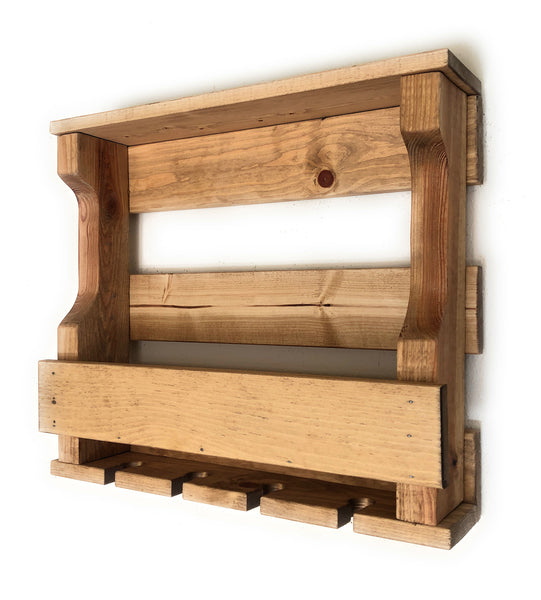 Woodymood Mini Hangover Wine Rack Glass Holder-Golden Oak