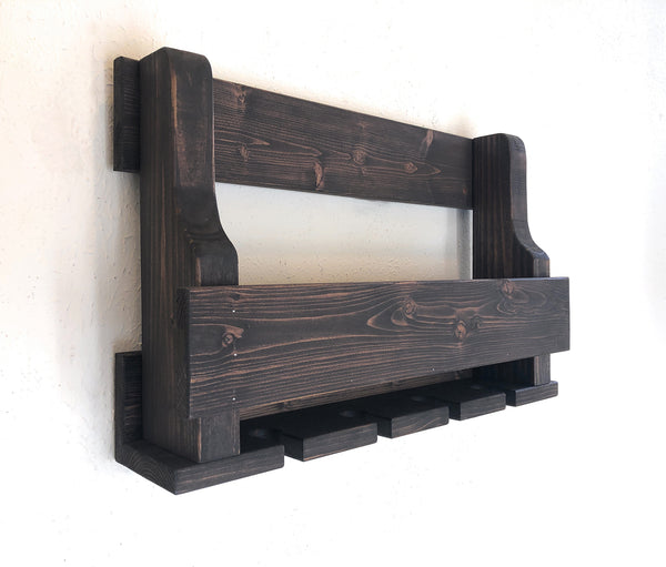 Woodymood Mini Natural Wine Rack Glass Holder-Dark Hazelnut