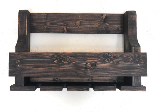Woodymood Mini Natural Wine Rack Glass Holder-Dark Hazelnut
