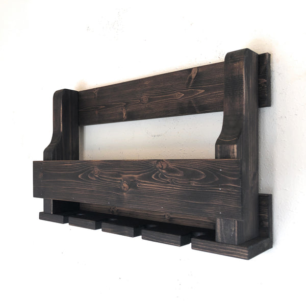 Woodymood Mini Natural Wine Rack Glass Holder-Dark Hazelnut