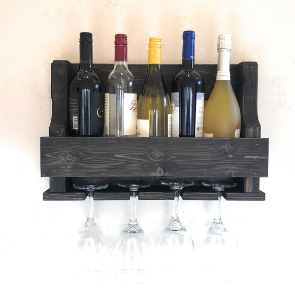 Woodymood Mini Natural Wine Rack Glass Holder-Dark Brown