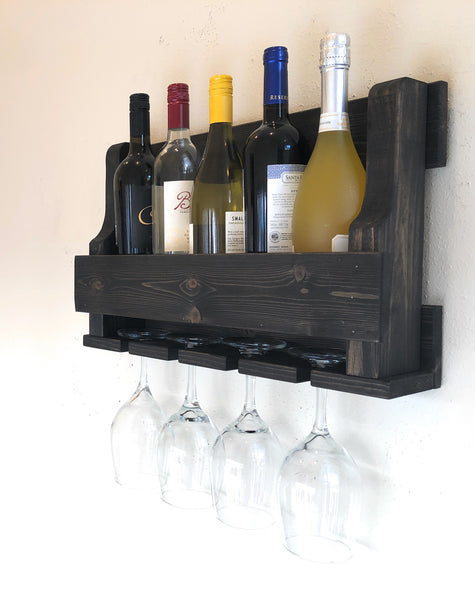 Woodymood Mini Natural Wine Rack Glass Holder-Dark Brown