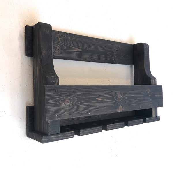 Woodymood Mini Natural Wine Rack Glass Holder-Dark Brown