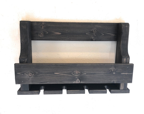 Woodymood Mini Natural Wine Rack Glass Holder-Dark Brown