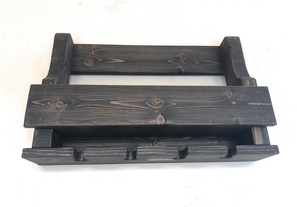 Woodymood Mini Natural Wine Rack Glass Holder-Dark Brown