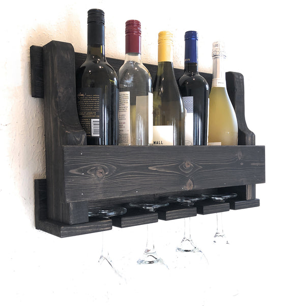 Woodymood Mini Natural Wine Rack Glass Holder-Dark Brown