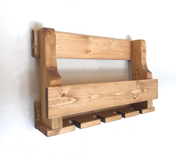 Woodymood Mini Natural Wine Rack Glass Holder-Golden Oak